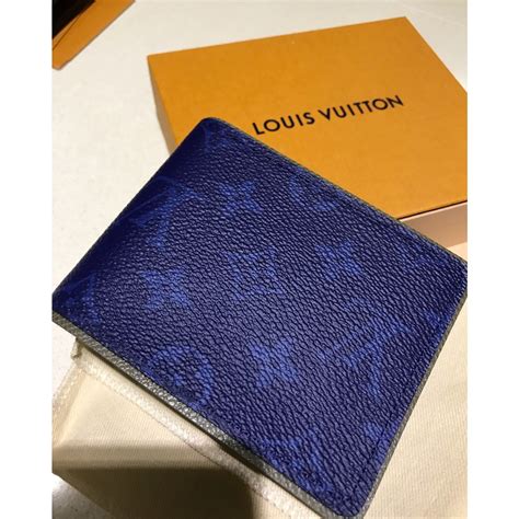 louis vuitton wallet blue and black|Louis Vuitton wallet men blue.